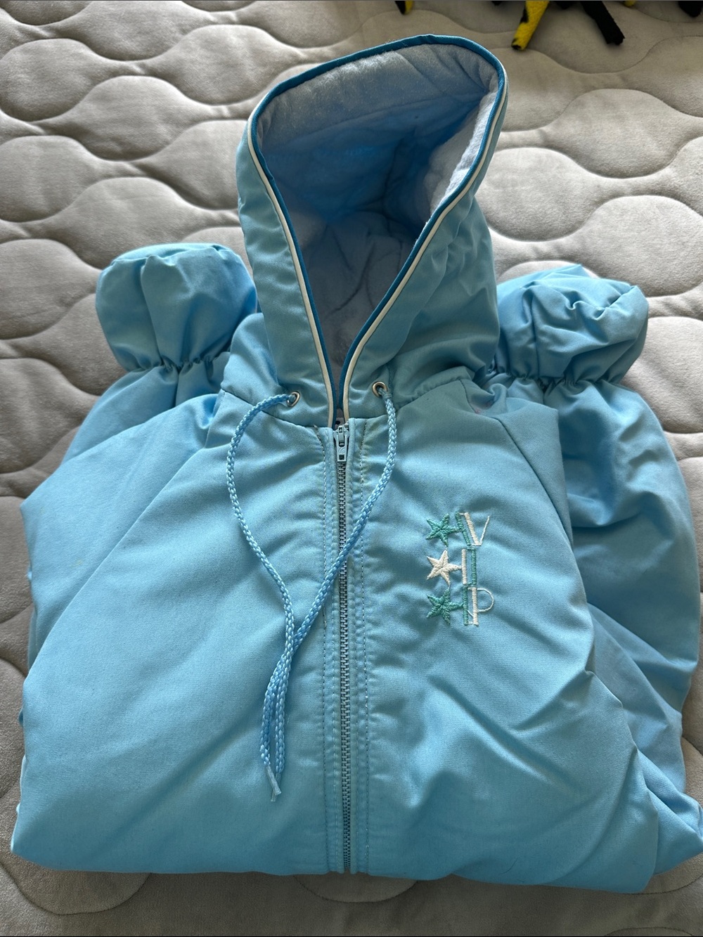 Light Blue Hooded Snowsuit with 9 months